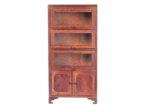 Bookcase, 3 Glass Doors, Walnut